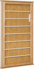 Wall-Mounted Clothes Drying Rack, Bamboo, Collapsible, 23 in W x 42 in H