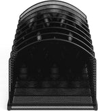 Safco Products Onyx Desktop File Organizer 8 Upright Sections Home, Office or Classroom Desktop Organization,Black,3212BLKD