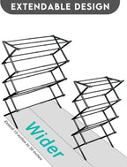 4-Tier Clothes Drying Rack, 4ft High Foldable Drying Rack Clothing for Indoor & Outdoor, Portable Collapsible Laundry Dryer for Laundry Room and Apartment, Black 29" L x 49" H x 11.5" W