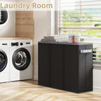 180L Laundry Hamper 3 Section, Large Laundry Hamper with Lid, Dirty Clothes Hampers with Handles, Laundry Basket Organizer for Laundry, Bedroom, Bathroom, Laundry Sorter Baskets, Black