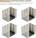 Patiowell 8 x 6 FT Plastic Outdoor Storage Shed with Floor, Resin Shed with Window and Lockable Door for Garden, Backyard, Tool Storage Use, Easy to Install in Beige (Kick-it Shed)