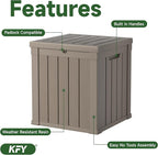 50 gallon deck box,All-weather resin material outdoorstorage box easy to install and portable,Suitable for indoor and outdoor scenes (light brown)