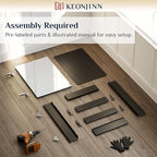 Keonjinn 36 x 24 Inch Black Medicine Cabinet, Bathroom Medicine Cabinet with Mirror, Lightweight Aluminum Structure, Assembly Required, in Wall or Wall Mount, Free Adjustable Shelves, Tempered Glass