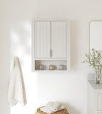 ARIEL Milan Bathroom Wall Cabinet 31" H x 23.1" W x 8" D - Open Shelf - Warm White