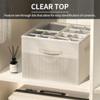 Aokeyee Shoe Organizer for Closet,Foldable Shoe Storage Organizer Box Bin with Adjustable Dividers and Clear Cover, Fits up to 16 Pairs