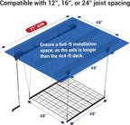 FLEXIMOUNTS Garage Ceiling Lifting Storage Rack, 4x4 Ft Heavy-Duty Metal Frame, Overhead Storage System With 350lbs Load Capacity, Matt Black