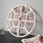 Clothes Drying Racks Foldable Clip Hangers Drip Hanger Plastic with 20 Drying Clips (Light Pink-Circle)