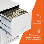 2 Drawer Locking Filing Cabinet | Pre-Assembled Steel Construction | Space-Saving Design is Perfect for Home and Small Office | Letter-Size | Assembled in North America