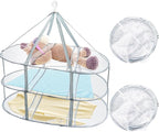 Jucoan 3 Pack 3-Tier Lay Flat Sweater Drying Rack, Folding Mesh Clothes Drying Rack for Toys, Sweaters, Delicates