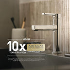 Moen DN7790CH Lounge 24-Inch Wide x 5-Inch Deep Decorative Glass Bathroom Vanity Shelf, Chrome