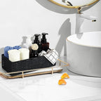 DULLEMELO Toilet Paper Basket for Organizing, Paper Rope Bathroom Baskets, Decorative Storage Bins for Countertop Bathroom Shelves, Set of 2,Black
