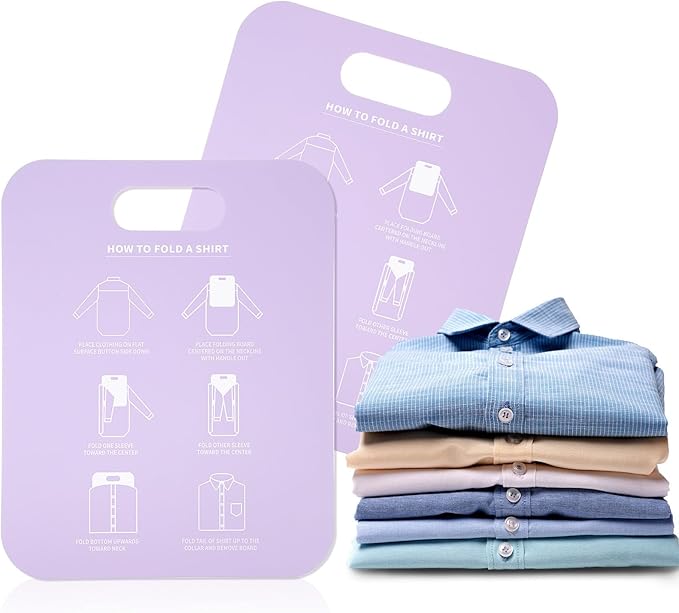 2pcs Shirt Folding Board Clothes Folder Pp Laundry Folding Tool for Home Use Purple
