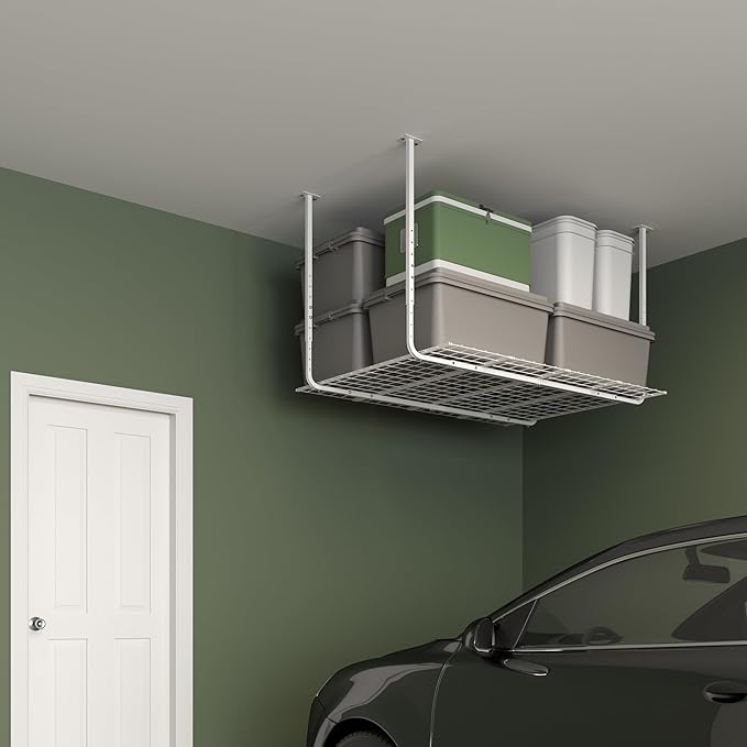Ceiling Mounted Adjustable Shelf in White