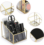 Sumnacon Glass Remote Control Holder, Gorgeous Remote Control Holder Caddy with 3 Compartments,Remote Control Storage Organizer Caddies for Table, Bedroom,Living Room, Hotel and Office