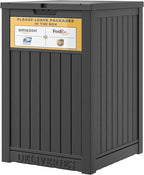 Package Delivery Box for Outside with Sign, 48 Gallon Storage with Lockable Secure, Large Double Wall Resin Outdoor Package Delivery Waterproof