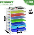 Simple Trending 2 Pack 8 Tier Letter Tray Paper - Mesh Desk File Organizer for Office School Desktop, White
