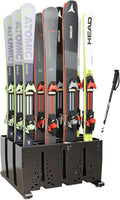 Heavy Duty Metal Ski Storage Rack, 12 Pair Freestanding Steel Ski Holder, Floor Stand Ski Organizer Rack, Snowboard Floor Stand Organizer for Garage and Home