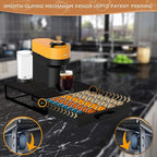 Vertuo Pod Holder Drawer with Deluxe Black Tempered Glass Top, Compatible for Nespresso VertuoLine Pods, Holds up to 75 Small or 50 Big Vertuo Pods Compact Design (Piano Black Nespresso Pods Holder)