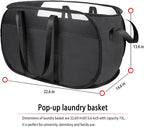 Pop Up Laundry Hamper，with Durable Handles collapsible laundry basket，Easy to Open and Fold for college Dorm,kids room，travel (2 black)…