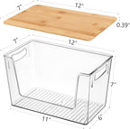 2 Pack Trash Bag Holder Dispenser, Extra Large Garbage Bags Holder, Stackable Trash Bag Holder with Bamboo Top for Laundry Room & Under Sink