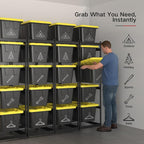 27 Gallon Tote Storage Rack, Heavy-Duty Storage Bin Rack Organizer, 5-Tier Standing Storage Bin Shelves, 250 lb Capacity, Maximize Space for Garage, Warehouse, Utility, 1-Pack (Totes Not Included)