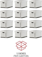 Universal 95224 Heavy-Duty Fast Assembly Lift-Off Lid Storage Box, Letter/Legal, White (Case of 12)