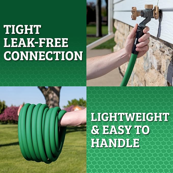 Flexzilla Colors Lead-In Garden Hose 5/8in. x 5ft., Lightweight All-Weather Water Hose, Durable and Flexible, Leak-Free Connections, Forest Green