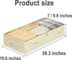 Foldable Under Bed Storage–Under Bed Storage Containers Non-Woven Fabric with Dual Zipper, Closet Organizers for Clothing, Bedding–Space-Saving Storage For Bedroom (7 in)