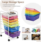 GOFLAME 6-Drawer Rolling Storage Cart, Multifunctional Art Craft Organizer Cart, Mobile Utility Storage Cart with Removable Drawers & Lockable Wheels, Craft Cart for Home Office, Rainbow