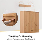 Arched Wood Medicine Cabinet with Soft Close - Premium 25 Lbs Japandi Wall Cabinet - French Cleat Over The Toilet Organizer for Bathroom, Coffee Bar & Entryway