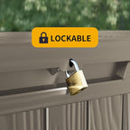 Outdoor Storage Box Waterproof, 50 Gallon Lockable Resin Deck Box Small, Patio Storage Bin for Pool Accessories Cushion Furniture, Garden Tools, UV-Resistant Outside Delivery Grey
