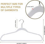 Quality Hangers 200 Pack Non-Velvet Plastic Hangers for Clothes - Heavy Duty Coat Hanger Set - Space-Saving Closet with Chrome Swivel Hook, Functional Non-Flocked Hangers - Cream White