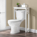 Unknown1 27" w X 37" h Over Toilet Shelf White Modern Contemporary Pine Painted Includes Hardware