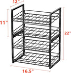 SUFAUY Stackable Can Rack Organizer for Pantry, 2 Tier Soda Canned Food Storage Holds Up to 60 Cans, Steel Square Frame Shelves for Storage, 2 Pack
