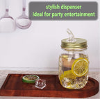 Mason jar pour spout. Free Flow Mason Jar Pour Spout, Mason Jar Regular Spout Dispenser For Any Liquid. Leakproof, Gold (2-Pack + 2 Black Lids)