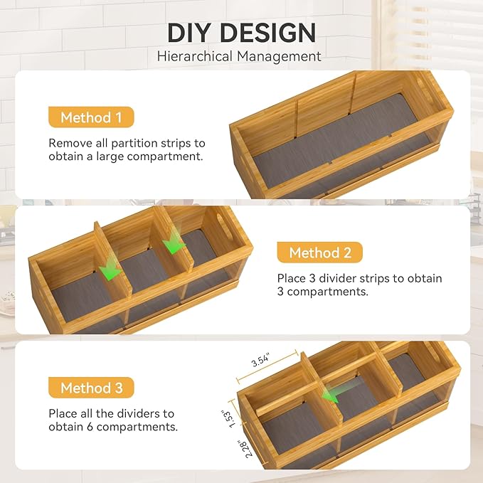 Yofidra Bamboo Utensil Holder & Silverware Organizer: Extra Large Cooking Holder with Absorbing Drying Stone and 6 Compartments Kitchen Countertop Storage Farmhouse Decor Accessories, White