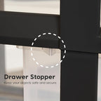 IRIS USA Plastic Drawer Storage Organizer Rolling Cart, with Wheels Casters, 4-Drawers, for Classroom Art Craft Supplies Dresser Closet Bathroom Laundry Room, Black/Clear