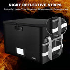 File Box with Lock, Fireproof Document Box File Organizer with Zipper & Adjustable Handle, Collapsible File Storage Box for Home Office, Filing Cabinet for Hanging Letter/Legal Folder