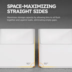 8 Pack Stackable Drawer Organizer Trays, Plastic Shallow Storage Bins for Bathroom Vanity, Desk Drawer, Kitchen, Makeup Organization, White (4M+4S)