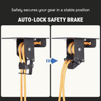 Ladder Hoist for Garage Ceiling with Metal Pulley System Holds 150 lbs, 5.5" Low-profile Self Locking Storage Lift, Parallel or Perpendicular Mounted