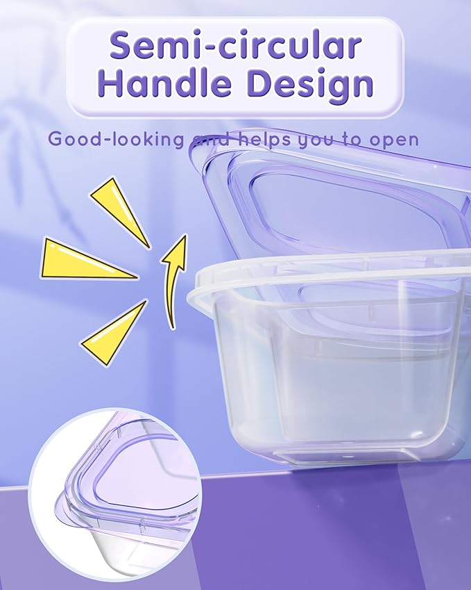 5 Pcs Bento Snack Containers, Reusable 4 Compartment Divided Food Storage Containers, Divided Lunchable Container for School, Work and Travel (All Transparent)