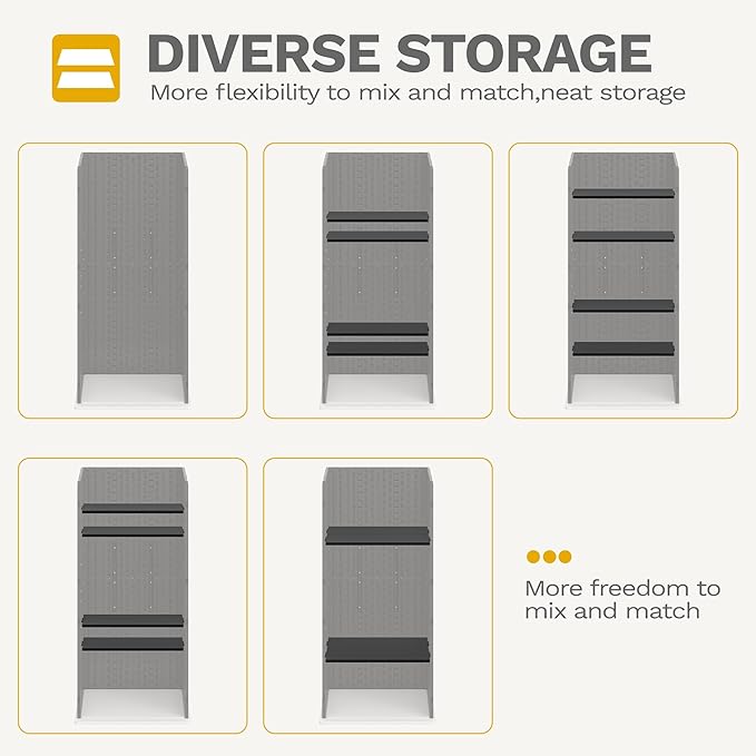 DWVO Outdoor Vertical Storage Cabinet with 4 Shelves, Waterproof Tall Plastic Storage Shed with 4 Adjustable Shelf, 30 cu. ft. Patio Tools Storage Box for Patio, Garden, Backyard, Deck, Dark Gray