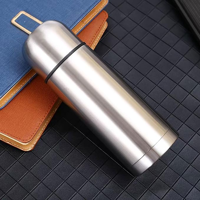 Small water bottle Mini Vacuum Insulated Stainless Steel Water Bottle Flask Metal Bottle for Hot and Cold Drinks 12Oz/350ml(Silver)