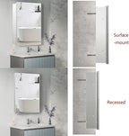Medicine Cabinet with Mirror, 20x30 inch Bathroom Cabinet, Assembly Needed, Aluminum Surface Mount or Recessed Wall Cabinet, Adjustable Glass Shelves, Suitable for Bathroom Bedroom