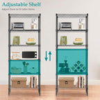 PayLessHere | 6-Tier Wire Shelf | 23"x13"x59" | Black | Adjustable Racks | Heavy-Duty Storage Shelves, Holds Upto 1500 lbs | Rust-Resistant, No-Tool Assembly | for Home, Garage Shelving