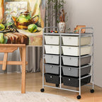 RELAX4LIFE Rolling Storage Cart with 10 Drawers - Craft Storage Cart with Lockable Wheels,Utility Cart, Art Cart Organizer for Crafting Storage, Studio, Office, Home, School Rolling Drawer Cart