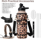 Insulated Water Bottle | Thickened Stainless Steel Vacuum Metal | Portable Sports Water Jug for Gym and Hiking with Straw, Carrier Bag, Handle Strap | BPA-Free 40 oz