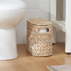Toilet Paper Storage with Double Lid, Toilet Paper Basket for Storage, Waterproof & Freestanding Tissue Holder for Bathroom, 4 Rolls, Beige