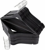 ELONG HOME Solid Wooden Hangers 30 Pack, Wood Suit Hangers with Extra Smooth Finish, Precisely Cut Notches & Chrome Swivel Hook, Wooden Clothes Hangers for Shirt Coat Jacket Dress, Black