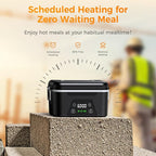 𝟐𝟎𝟐𝟔 𝐔𝐩𝐠𝐫𝐚𝐝𝐞𝐝 Cordless Heated Lunch Box, 6 Cups Rechargeable Electric Lunch Box with Ice Crystal Box & Insulated Bag, 24 Hours Scheduled Self Heating Food Warmer for Men Women